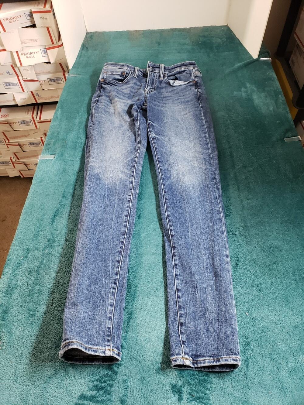 American Eagle Jeans Size 28x32 Mens Blue Pants Stretch Denim Mid Rise Skinny